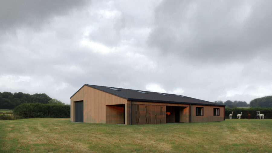 Contemporary agricultural barn in Kent